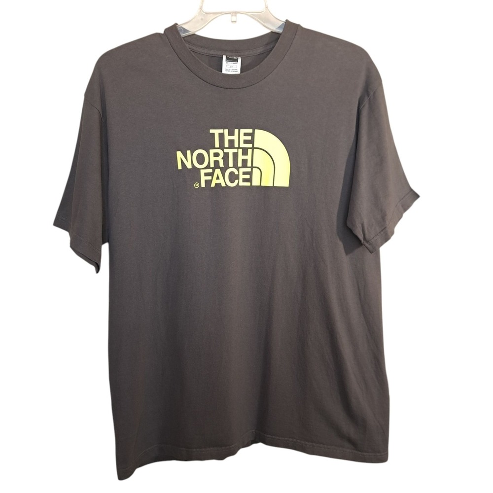 The North Face Unisex Standard Fit Yellow/Gray T-Shirt Size L/G Short Sleeves
